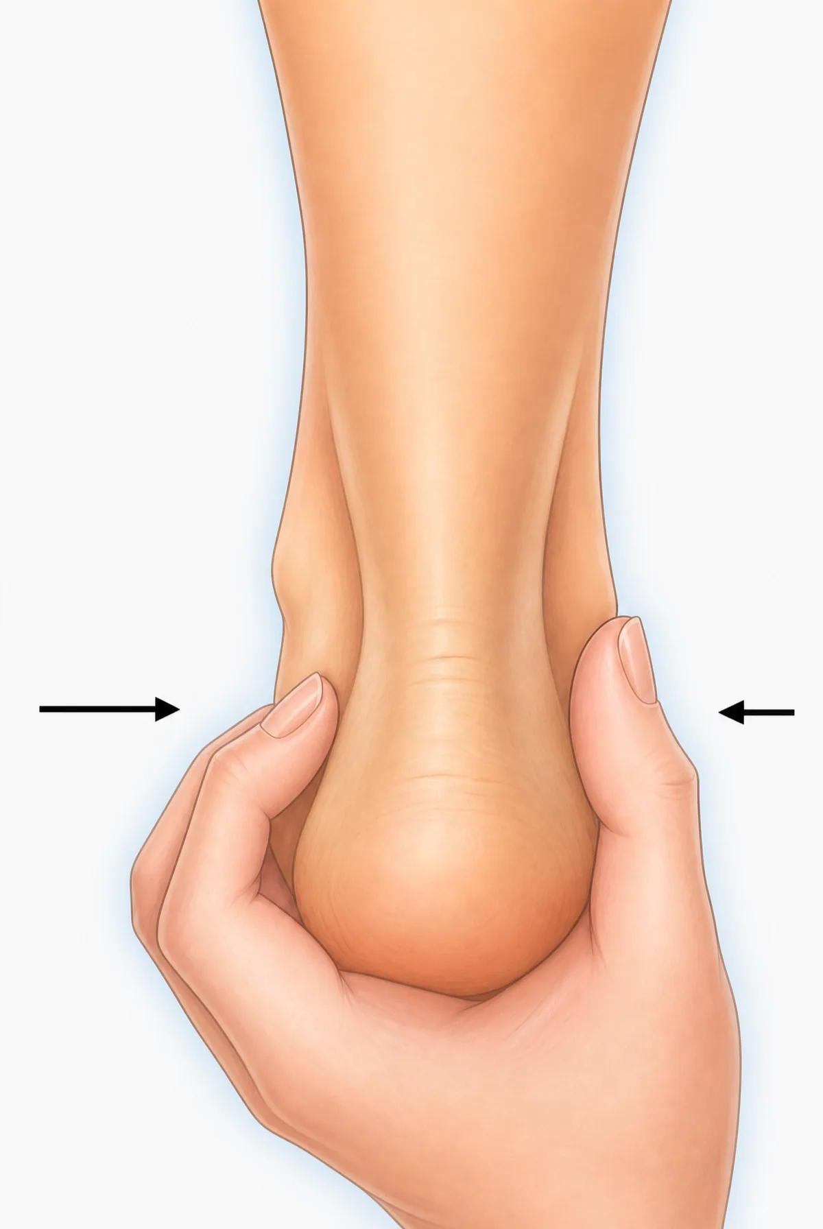 Проба сжатия пятки (calcaneal squeeze).
