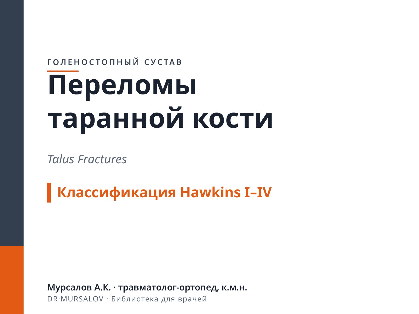 Переломы таранной кости